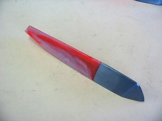 ハネ品] パール三角バケ/オレンジ/500g（穴あけ結び付き